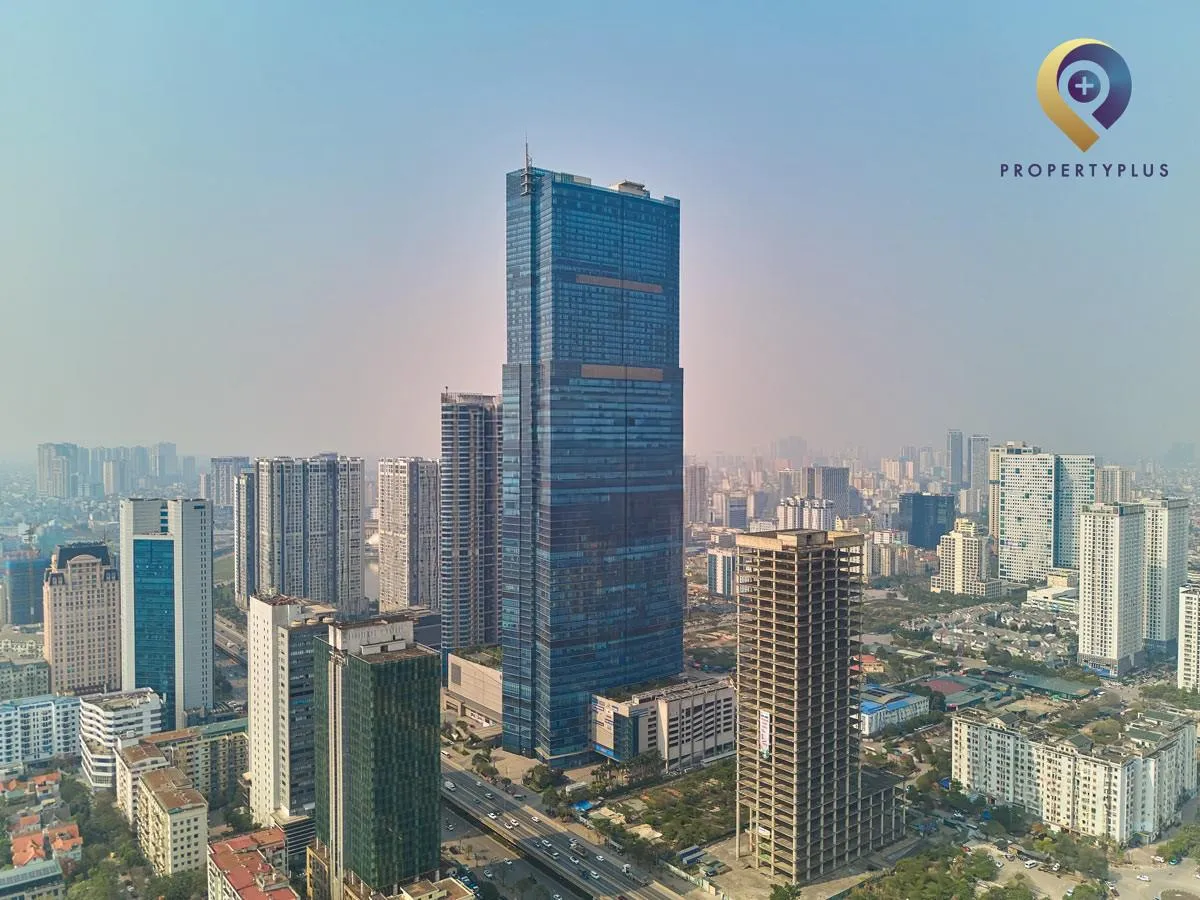 Toàn cảnh tòa nhà Keangnam Landmark Hà Nội Tower giữa khu vực trung tâm